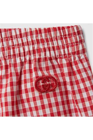 Shorts neonato in cotone a quadretti GUCCI KIDS | 848699XWA7X6312